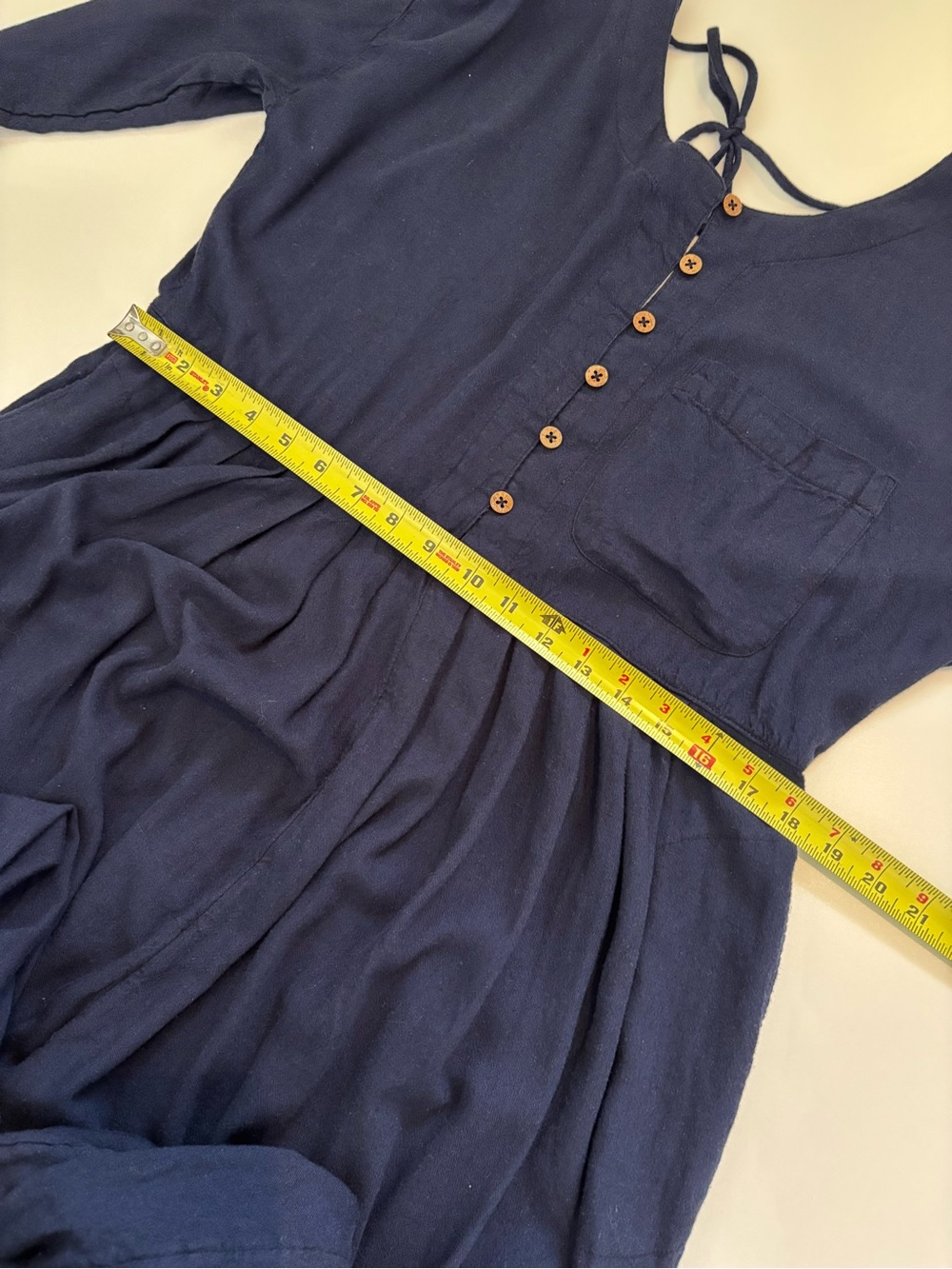 Free People Women’s Calsi Jumpsuit XS Navy Slouchy Button Front - Picture 9 of 13